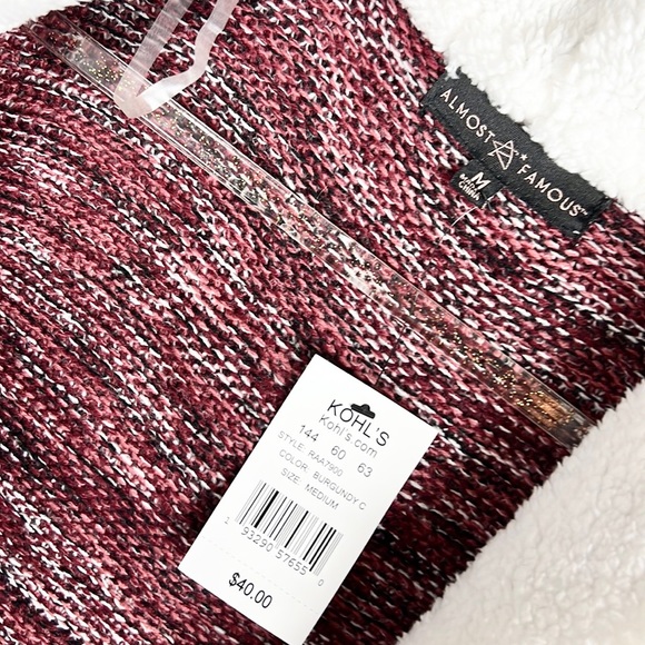 ALMOST FAMOUS | Faux Fur Trim Thin Knit Cardigan Sweater Hoodie - Picture 4 of 10